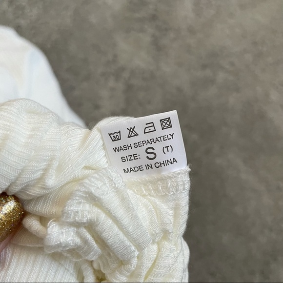 Reigning Queen White Soft Ribbed High Neck Ruched Hillary Dress NWT Size Small - Picture 8 of 9